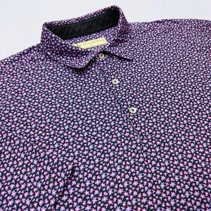 Donald Ross Polo Shirt Men's Large Multicolor Floral Performance Stretch Golf